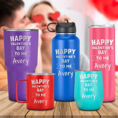 Happy Valentine's Day to me Customized Tumbler for Your Self, Self Gift, Own Gift, Valentine Tumbler - image1